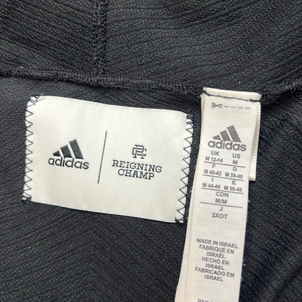 Adidas x Reigning Champ Black Ribbed Hoodie Size M - Picture 6 of 8